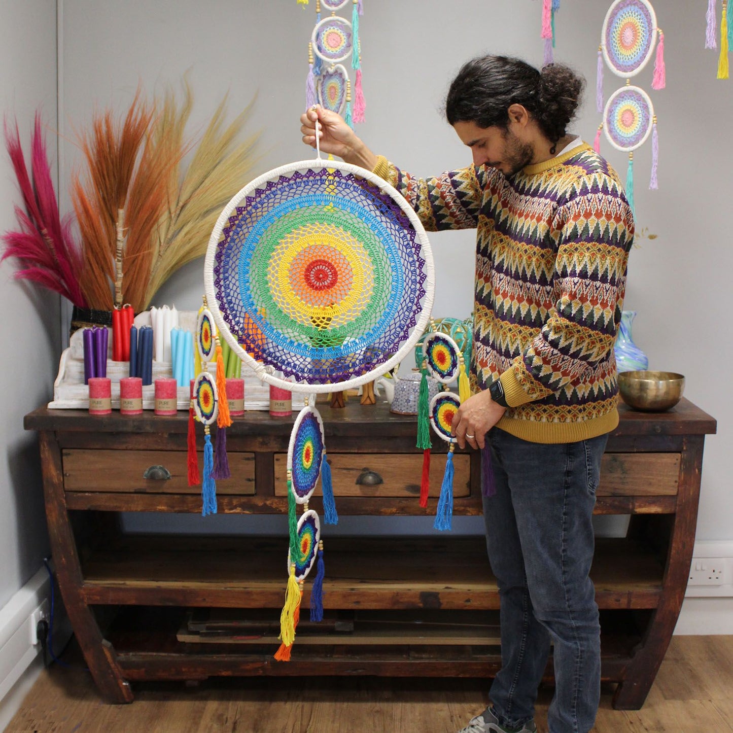 Extra Large Dreancatcher - Vivid Rainbow