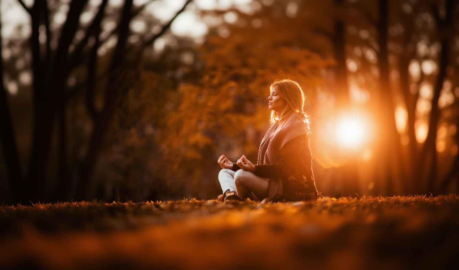 femme en position de yoga zen